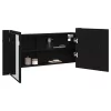 LED Tükörszekrény ajtóval Musta tammi 100 x 12 x 45 cm Faanyag