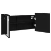 LED Tükörszekrény ajtóval Musta tammi 100 x 12 x 45 cm Faanyag