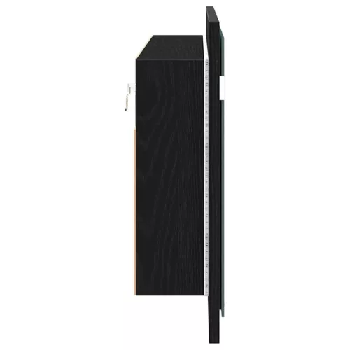 LED Tükörszekrény ajtóval Musta tammi 100 x 12 x 45 cm Faanyag
