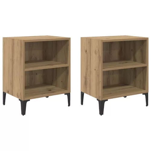 Éjjeliszekrény 2 pcs kézműves tölgy 40 x 30 x 50 cm Faanyag