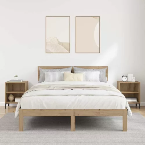 Éjjeliszekrény 2 pcs kézműves tölgy 40 x 30 x 50 cm Faanyag