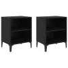 Éjjeliszekrény 2 pcs Musta tammi 40 x 30 x 50 cm Faanyag