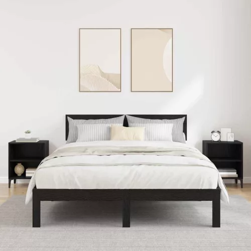 Éjjeliszekrény 2 pcs Musta tammi 40 x 30 x 50 cm Faanyag