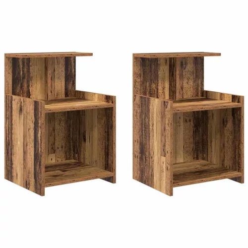 Éjjeliszekrény 2 pcs Régi fa 40 x 35 x 60 cm Faanyag