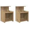 Éjjeliszekrény 2 pcs kézműves tölgy 40 x 35 x 60 cm Faanyag
