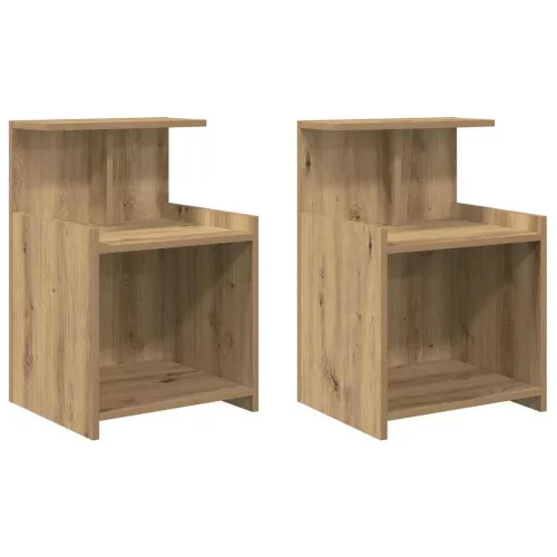 Éjjeliszekrény 2 pcs kézműves tölgy 40 x 35 x 60 cm Faanyag