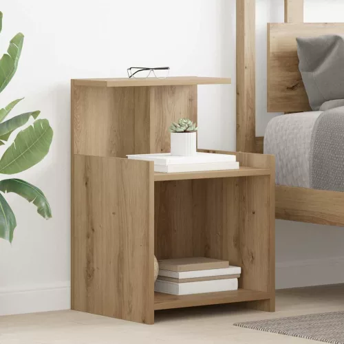 Éjjeliszekrény 2 pcs kézműves tölgy 40 x 35 x 60 cm Faanyag