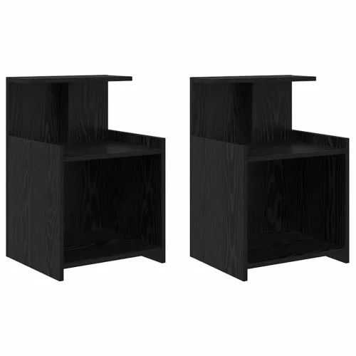 Éjjeliszekrény 2 pcs Musta tammi 40 x 35 x 60 cm Faanyag