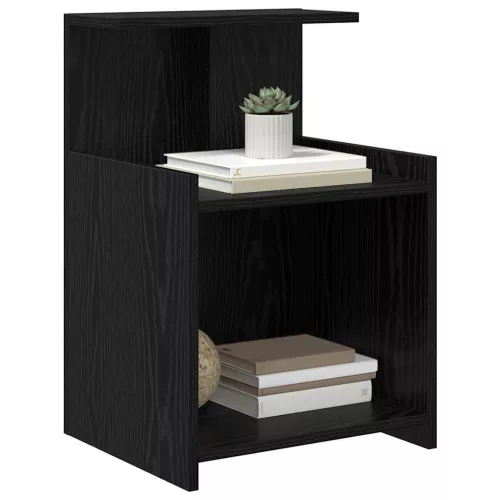 Éjjeliszekrény 2 pcs Musta tammi 40 x 35 x 60 cm Faanyag