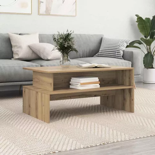 Dohányzóasztal kézműves tölgy 90 x 55 x 42.5 cm Faanyag