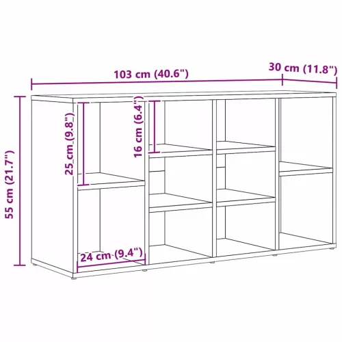 Cipőpad polcokkal kézműves tölgy 103 x 30 x 54.5 cm Faanyag