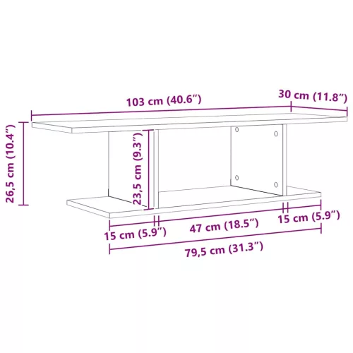 TV szekrény Barna 103 x 30 x 26,5 cm Faanyag