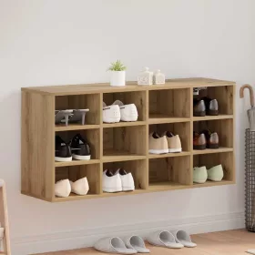   Cipősszekrény polcokkal kézműves tölgy 103 x 30 x 51 cm Faanyag