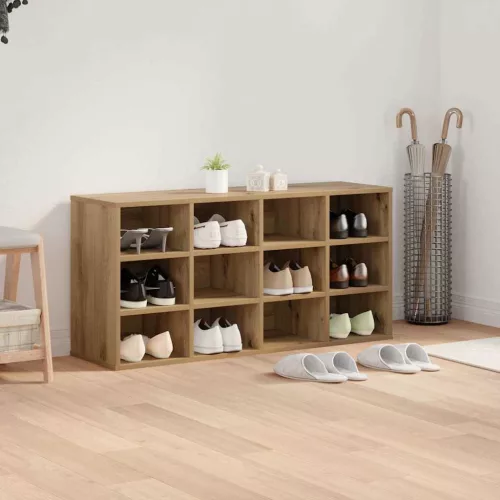 Cipősszekrény polcokkal kézműves tölgy 103 x 30 x 51 cm Faanyag