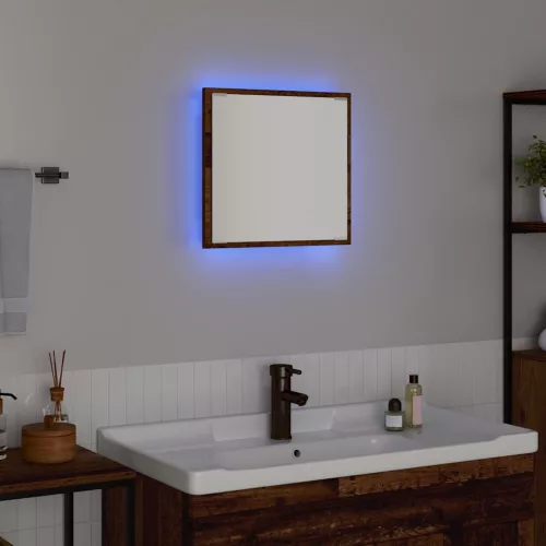 LED Fürdőszoba Tükör tükörrel Régi fa 40 x 8,5 x 37 cm Faanyag
