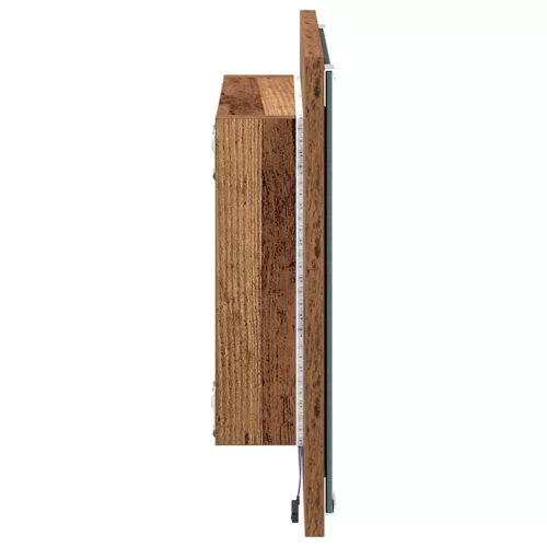 LED Fürdőszoba Tükör tükörrel Régi fa 40 x 8,5 x 37 cm Faanyag