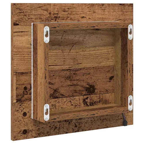 LED Fürdőszoba Tükör tükörrel Régi fa 40 x 8,5 x 37 cm Faanyag