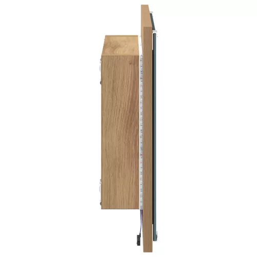 LED Fürdőszoba Tükör kézműves tölgy 40 x 8,5 x 37 cm Faanyag