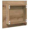 LED Fürdőszoba Tükör kézműves tölgy 40 x 8,5 x 37 cm Faanyag