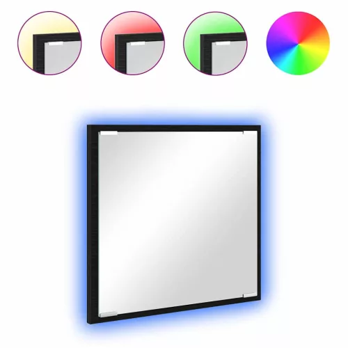 LED Fürdőszoba Tükör Musta tammi 40 x 8,5 x 37 cm Faanyag