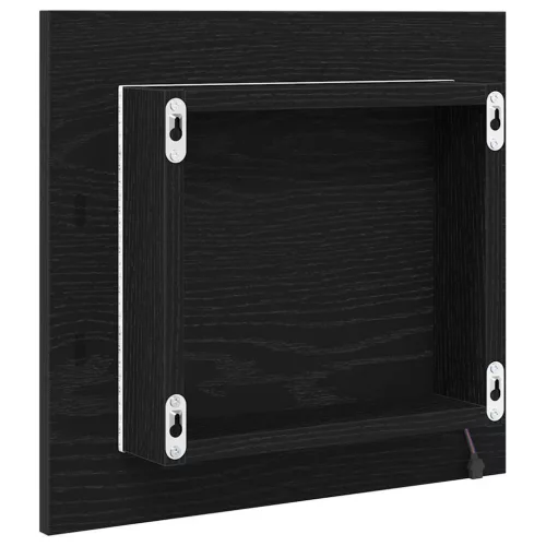 LED Fürdőszoba Tükör Musta tammi 40 x 8,5 x 37 cm Faanyag