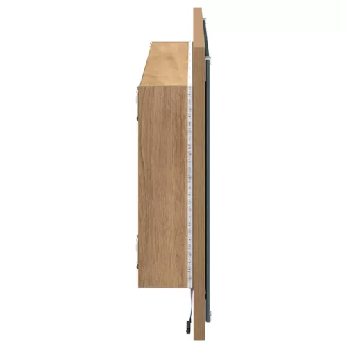 Tükör tükör lámpákkal kézműves tölgy 90 x 8.5 x 37 cm Faanyag