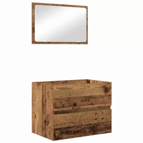 Fürdőszobai Bútor Készlet 2 pcs Öreg fa 57 x 37 x 45 cm Faanyag