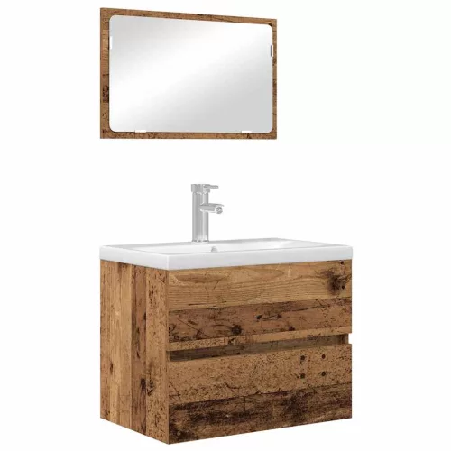Fürdőszobai Bútor Készlet 2 pcs Öreg fa 57 x 37 x 45 cm Faanyag