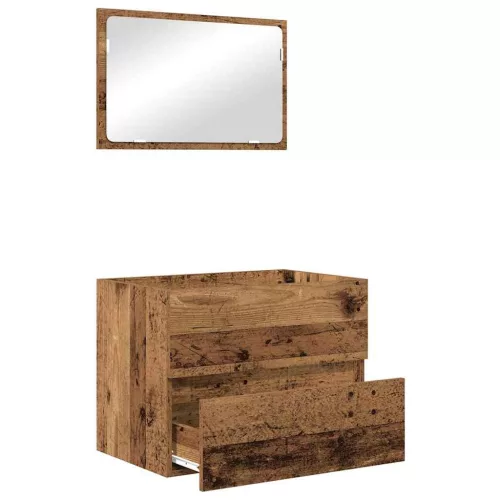 Fürdőszobai Bútor Készlet 2 pcs Öreg fa 57 x 37 x 45 cm Faanyag