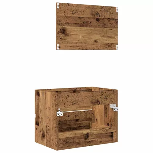 Fürdőszobai Bútor Készlet 2 pcs Öreg fa 57 x 37 x 45 cm Faanyag