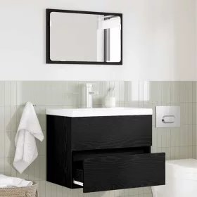   Fürdőszobai Bútor Készlet 2 pcs Fekete tölgy 57 x 37 x 45 cm