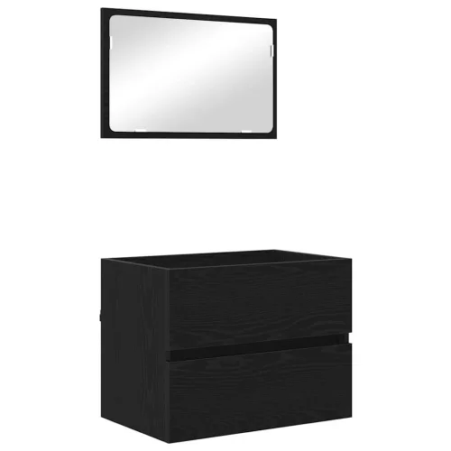 Fürdőszobai Bútor Készlet 2 pcs Fekete tölgy 57 x 37 x 45 cm