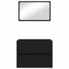 Fürdőszobai Bútor Készlet 2 pcs Fekete tölgy 57 x 37 x 45 cm
