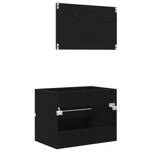 Fürdőszobai Bútor Készlet 2 pcs Fekete tölgy 57 x 37 x 45 cm