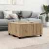 Dohányzóasztal kézműves tölgy 75 x 75 x 38 cm Faanyag