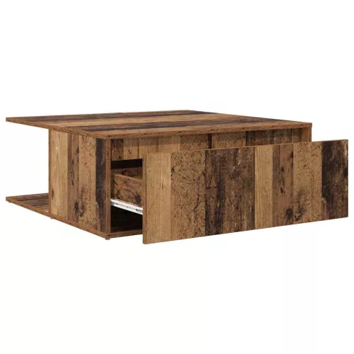 Dohányzóasztal fiókkal Öreg fa 80 x 80 x 31 cm Faanyag