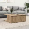 Dohányzóasztal fiókkal kézműves tölgy 80 x 80 x 31 cm Faanyag