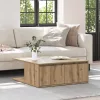 Dohányzóasztal fiókkal kézműves tölgy 80 x 80 x 31 cm Faanyag