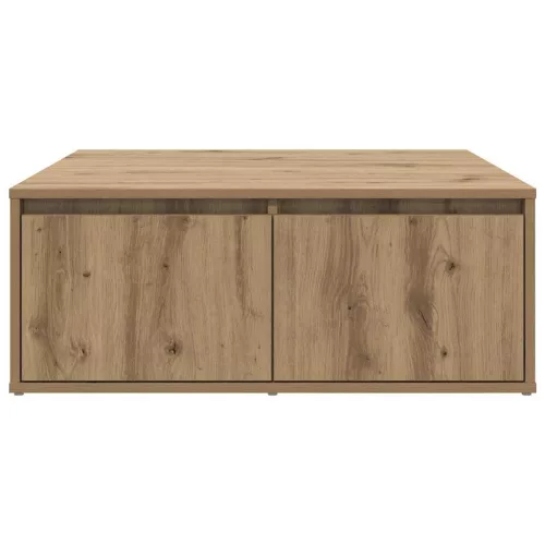 Dohányzóasztal fiókkal kézműves tölgy 80 x 80 x 31 cm Faanyag