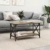 Dohányzóasztal kézműves tölgy 80 x 45 x 45.5 cm Faanyag