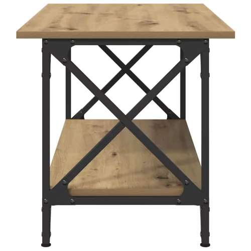 Dohányzóasztal kézműves tölgy 80 x 45 x 45.5 cm Faanyag