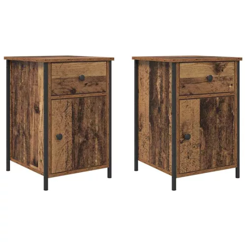 Éjjeliszekrény fiókkal 2 pcs Régi fa 40 x 42 x 60 cm Faanyag
