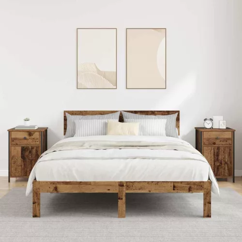 Éjjeliszekrény fiókkal 2 pcs Régi fa 40 x 42 x 60 cm Faanyag