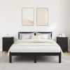 Éjjeliszekrény 2 pcs Musta tammi 40 x 42 x 60 cm Faanyag