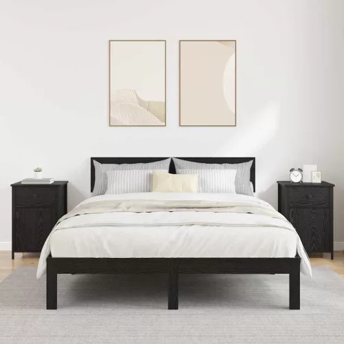 Éjjeliszekrény 2 pcs Musta tammi 40 x 42 x 60 cm Faanyag