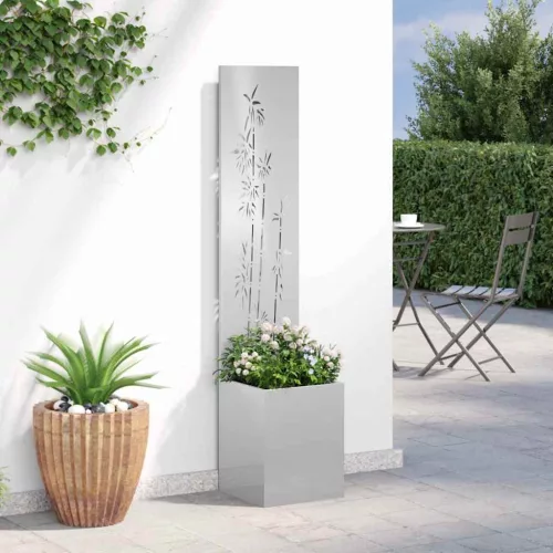 Kertvédő vászon Virágos Ezüst 32 x 140 cm Rozsdamentes acél