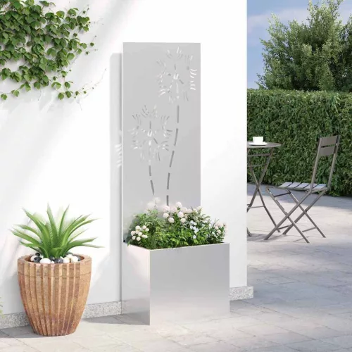 Kertvédő vászon Virágos Ezüst 50 x 140 cm Horganyzott acél