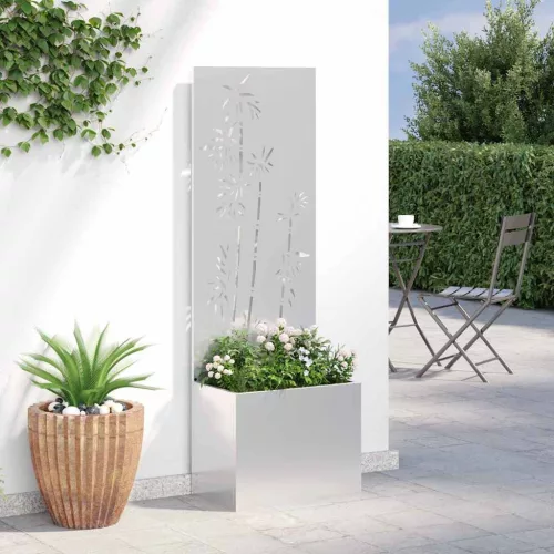 Kertvédő vászon Virágos Ezüst 50 x 140 cm Horganyzott acél
