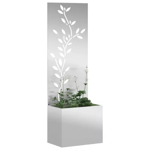 Kertvédő vászon Virágos Ezüst 50 x 140 cm Horganyzott acél