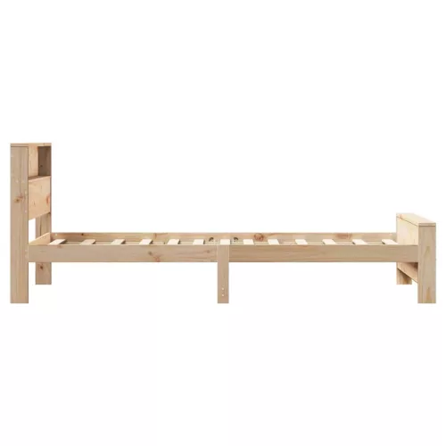 Ágykeret fejtámlával Barna 80 x 200 cm Tömör fenyőfa